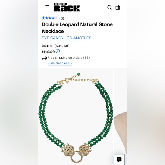 DOUBLE LEOPARD NATURAL STONE STATEMENT NECKLACE - Picture 3 of 4